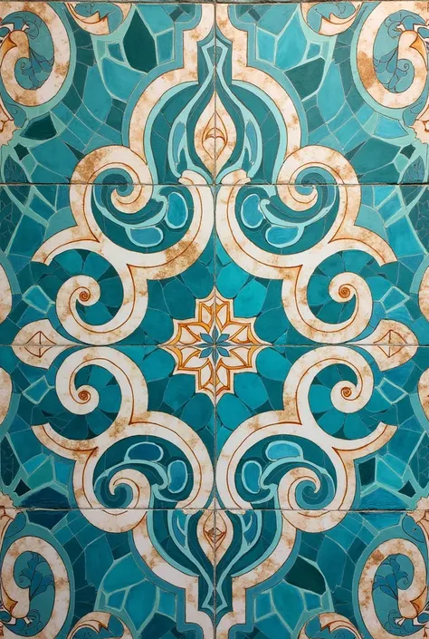 Create a breathtaking piece of printable wall art inspired by the intricate zellige tilework, with a focus on geometric patterns that echo the serene beauty of the sea. This artwork should be a mesmerizing blend of traditional Moroccan craftsmanship and co...