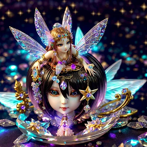 Realistic 3d fairy celestial goddess 3d mascot,
Added bewitching shrine maiden outfit, super alloy texture,
crystal gemstone, gemstone is a beautiful round cut with crystal clear sparkle