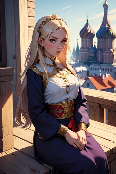 A heroine designed with stereotypical features of russian traditional culture and history、Pretty and cute girl、((Best Quality))