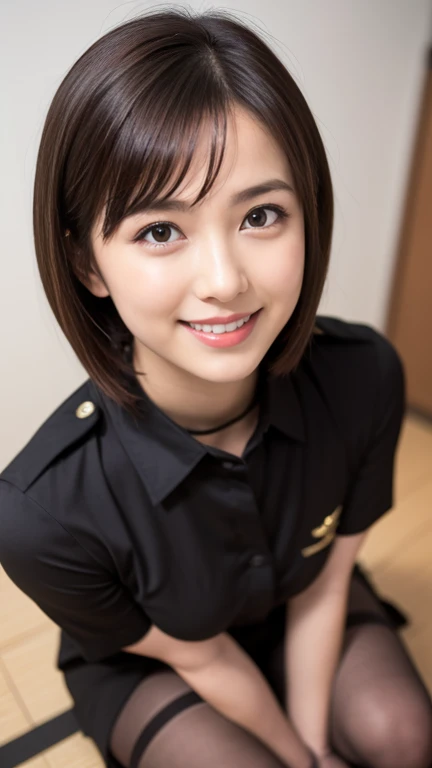 masterpiece:1.3), (8k, Realistic, RAW Photos, Best Quality: 1.4), (One person), Beautiful Face, (Realistic Face), (Black Hair, Short Hair:1.3), Beautiful hairstyle, Realistic eyes, Beautiful attention to detail, (Realistic Skin), Beautiful Skin,,Police uni...