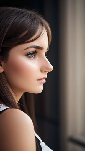 A young Hungarian woman focus on face photo 