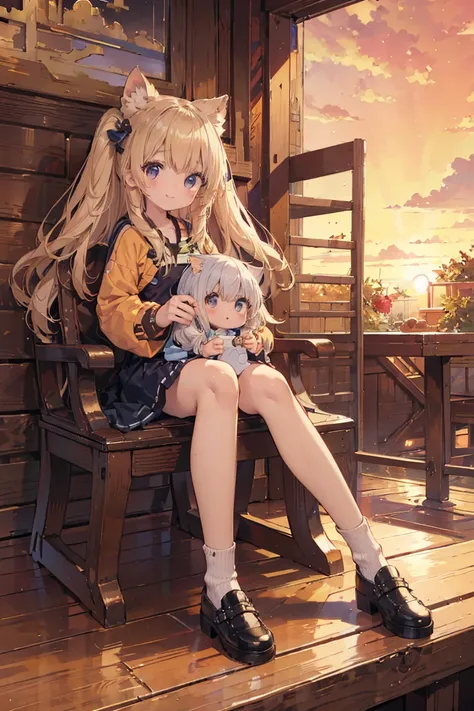 absurd, absolute resolution, incredibly absurd, super high quality, super detailed, official art, unity 8k wall, masterpiece
BREAK
One , innocent, cute cat, two small and young toddler, cute tiny baby body size , cute smile ,  (Super detailed),  ((sitting ...