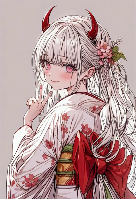 Character Description:
Hair: Panjang, clean, white, flowing gently to the back.
Clothes: Wearing an elegant traditional Japanese kimono, with delicate floral patterns and bright colors. Kimonos have wide sleeves and an obi belt that accentuates the waist.....