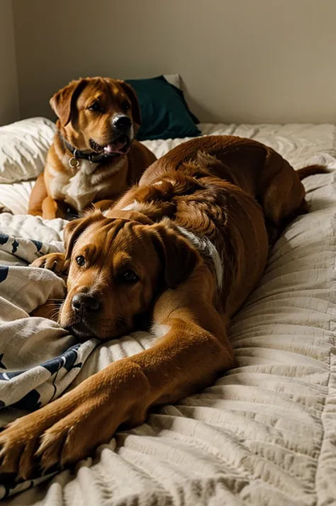 A dog on the bed