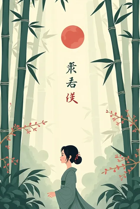 cover page, The Tale Bamboo-Cutter
, flat Design, vector illustrations, graphic illustration, detailed 2d illustration, flat illustration, digital illustration, digital artwork,