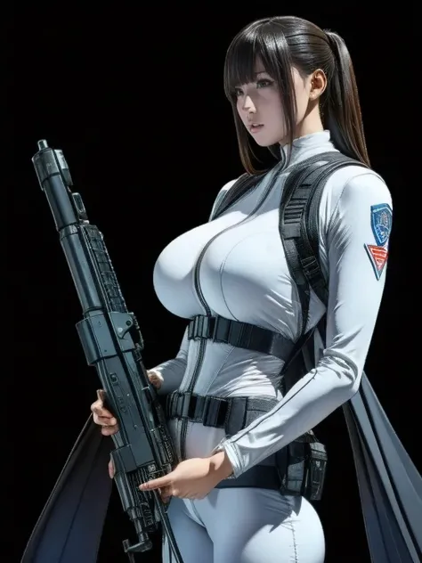 Please redeem、Amazing details、Ultra-high resolution、（realism：1.4）、（（close：0.75））、One woman is very condensed、Beautiful and delicate face、Perfect proportions、Narrow your target audience、Large Breasts）、Brown Hair、（White Technology Suit）、（Cyborg Vs... Police ...