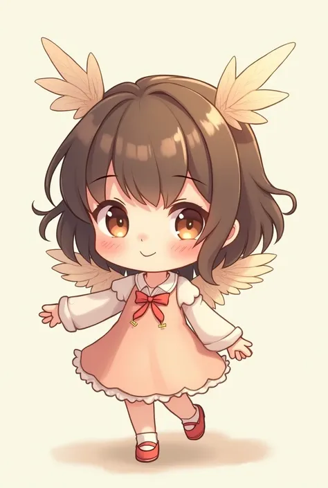 vicomte, chibi,age of 8, cute, A girl cute with little cute wings on u head