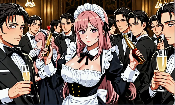 (Dangerous gangsters) Cute yuna (age 50, giga busty) is the mafia boss of the maid mafia. She has several other hungry maid gangsters with her in the limousine. They all have guns. Drinking champagne and getting wild.
