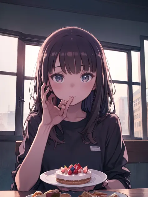 Girl eating cake