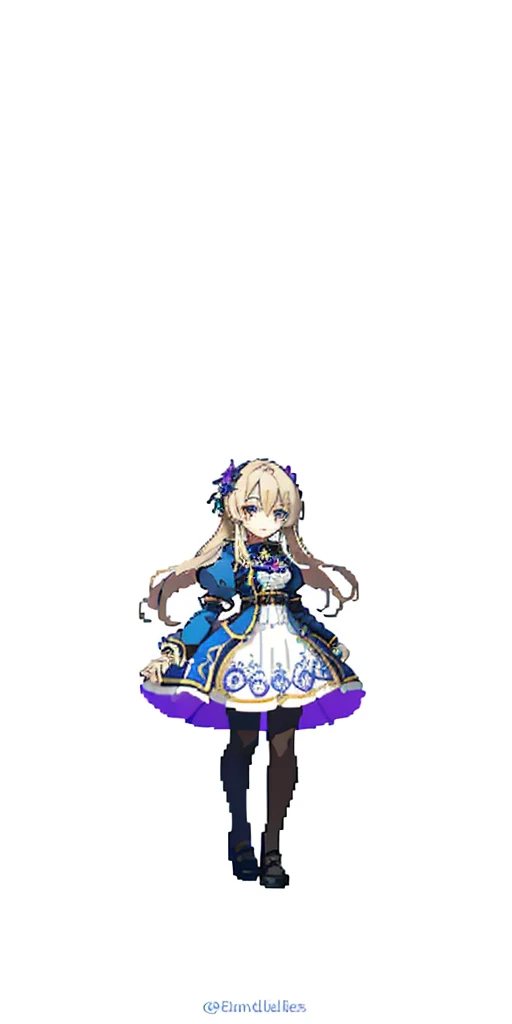 masterpiece, top quality, best quality), pixel,pixel art, 1 girl, violet evergarden, fullbody,