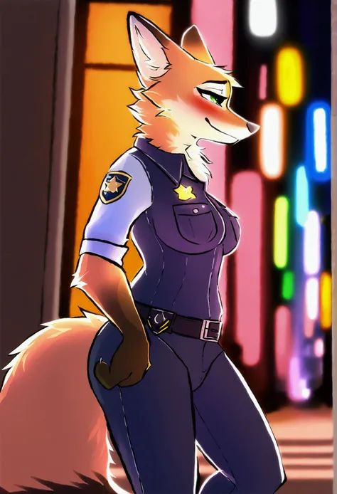 (top quality, best quality, by ishiexe, High-quality illustrations, masterpiece, 16k, 1080p, uploaded on e621)(kemono, furry, anthro, alone), round, 1 female, hot mothegure, very detailed body face and eyes, fox, Nick Wildes, (Zootopia), fur, fluff, averag...