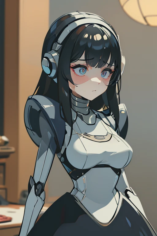 (masterpiece),(Highest quality),(Super detailed),(Best illustrations),(Best Shadow),(Absurd),(Detailed Background),(so beautiful), 16K, 8K, 4K,(Best Shadow),robotization,woman ,big bust,Robot Joint ,Metal skin,Black robot Suit,long hair,a black robot suit ...