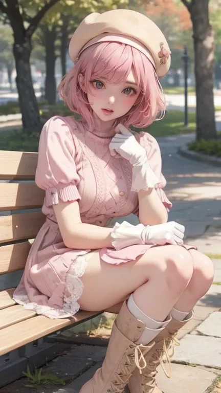 (8K, Top quality, masterpiece:1,2), (Realistic, Realism:1.37), Super Detail, A girl,), (Highly detailed), (Exquisite eyes), (Highest quality), (Looks super detailed ), (masterpiece), (Detailed facial information),20 years old, ,1 girl, ((pink hair,Very sho...