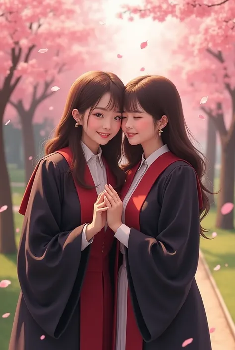 AnimeMother and DaughterDaughter TwinsGraduation CeremonyCherry Blossoms