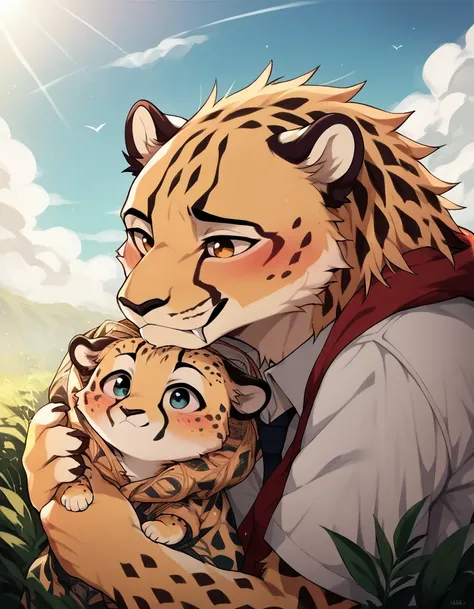 dagasi, body fur,  score_9, score_8_up, score_7_up, score_6_up, source_anime, rating_safe, dagasi_style, furry, cheetah, white s...