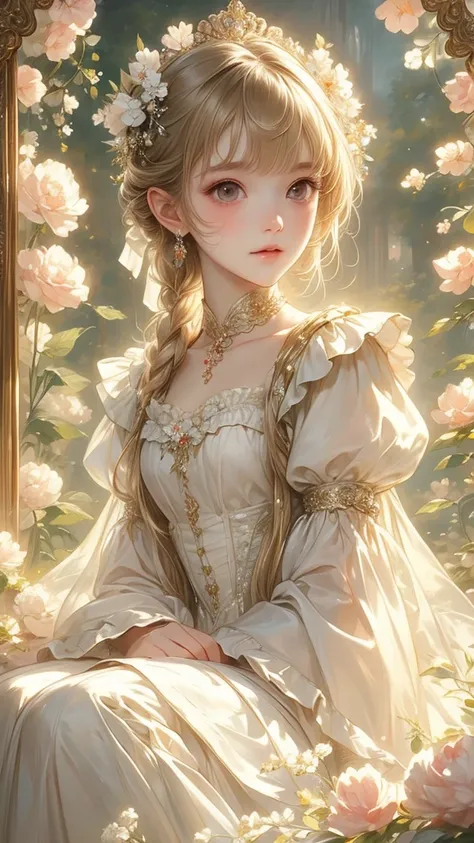 masterpiece, Best quality, Very delicate and beautiful girl,Very delicate and beautiful, world masterpiece theater, Super detailed, Highly detailed, Best quality, blond, high resolution, Extremely detailed,1 Girl, Best quality, illustration, Looking at the...