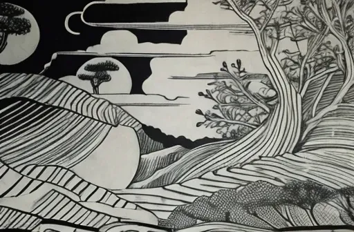 monochrome, thin lines, hand-drawn style,Chinese painting