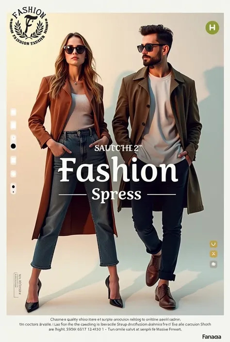 Flyer for an online store, called Fashion spress Put some models 