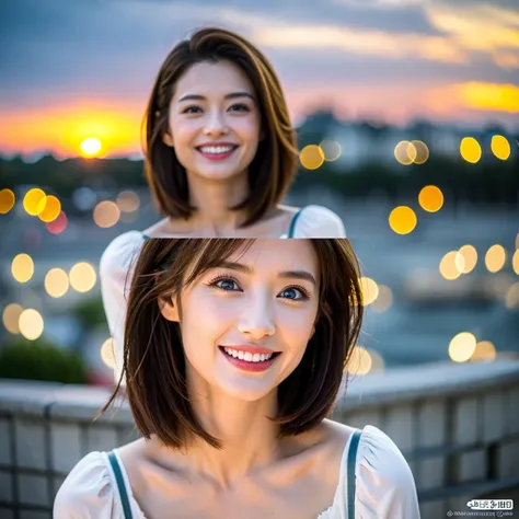 (Realistic, 超Realistic:1.4), 16K HDR, High resolution,(Wine Glasses),(Wine bottle),(Champagne glasses),Age 33,Age 31,Happy smile、short hair,The best smile、Japanese actress,so beautiful(It looks like the real thing),dress、red wine、White Wine、Sparkling wine、...