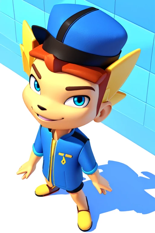 a close up of a toy of a boy with a hat on, cute cartoon character, cute 3 d render, 3 d character, 3d character, animation character, cute character, small character. unreal engine 5, 3 d character art, cartoon character, 3 d character render, 3d characte...