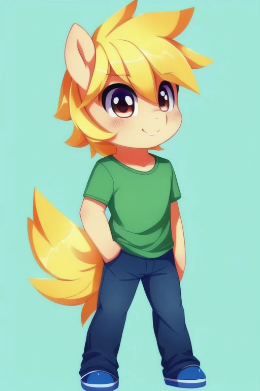 drawing of a boy with a green shirt and blue jeans, full body portrait of a short!, single character full body, !!full body portrait!!, official fanart, character full body portrait, full body character portrait, full body illustration, fullbody portrait, ...