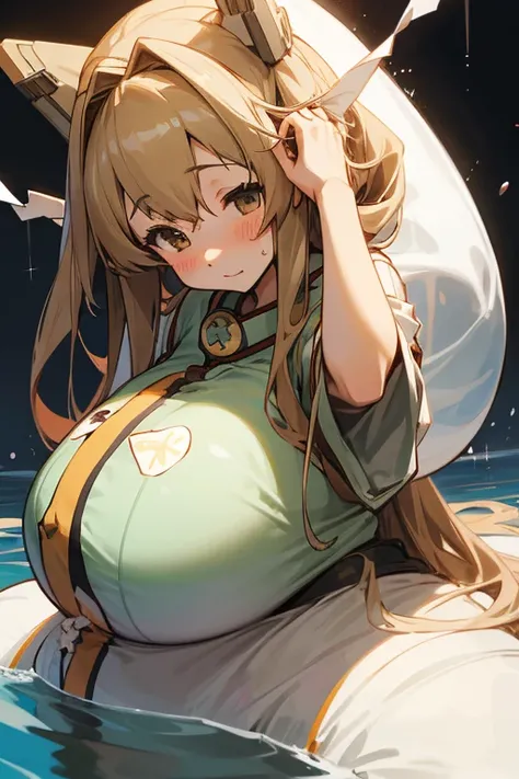 KanColle Yamato pregnant woman nears term, amniotic sac ruptures and amniotic fluid leaks out