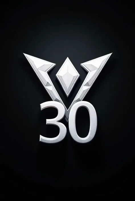 Logo with deep detailing, high quality, White Triangle of Victory, number 30