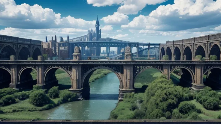 Autostereogram, stereogram, Fantastic Beasts, bridge, Earth. null. cloud, Autostereogram, stereogram, 