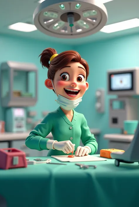 Doctor at the operating room, pixar style