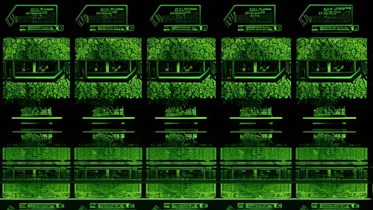 Autostereogram, stereogram, green image