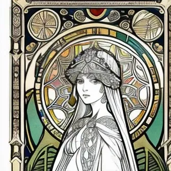 mucha-style coloring book