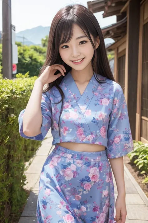 High quality masterpiece, 8k, , Japanese Girls, RAW Photos, Absurd, Winner portrait smile face, 笑face, Alone, Uniform, Summer Clothes Idol&#39;face, violet, Gardenia, Delicate girl, Long black hair, Dark Eyes, Upper body digital SLR, Observe the audience, ...