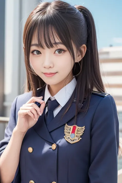 High quality masterpiece, 8k, , Japanese Girls, RAW Photos, Absurd, Winner portrait smile face, 笑face, Alone, Uniform, Summer Clothes Idol&#39;face, violet, Gardenia, Delicate girl, Long black hair, Dark Eyes, Upper body digital SLR, Observe the audience, ...