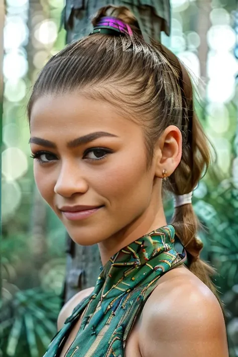 (zendaya:.4), (32k:1.5, Highest quality, masterpiece, Ultra-high resolution), Professional camera work:1.6, Highly detailed skin and face textures:1.3, Captivating portrait:1.2, Very accurate, Very detailed, 1 adult female, ((in the pine tree forest:1.4)),...