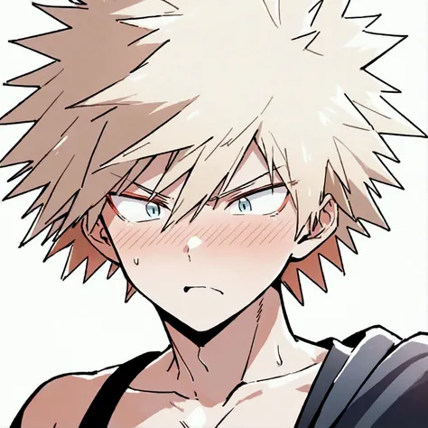 Bakugo katsuki male character wearing black lingerie 