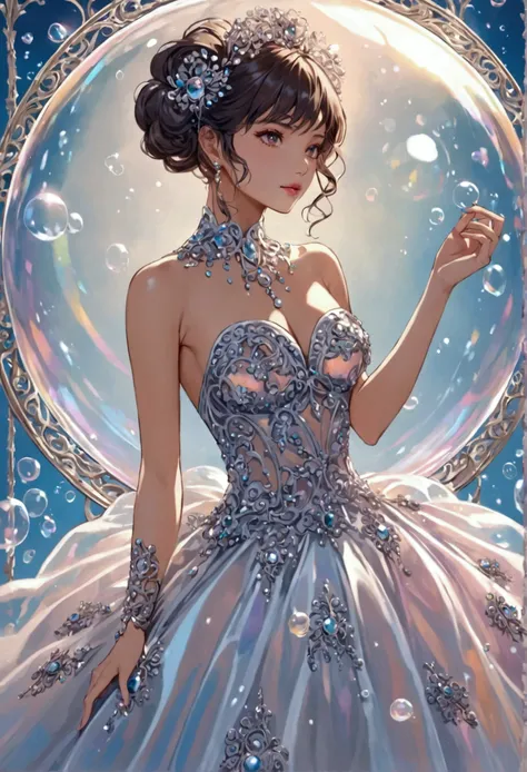 Beautiful woman in a bubble dress