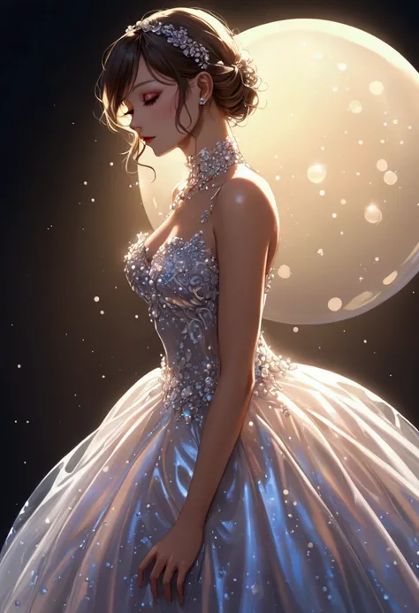 Beautiful woman in a bubble dress