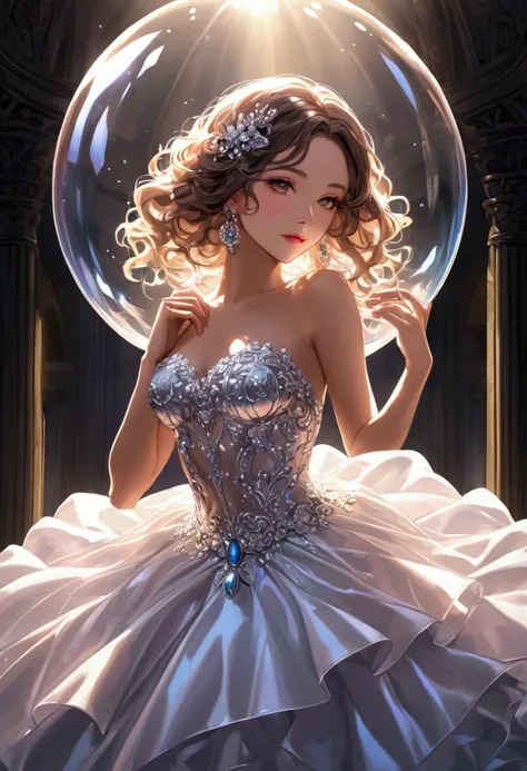 Beautiful woman in a bubble dress