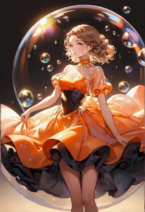 Beautiful woman in a bubble dress