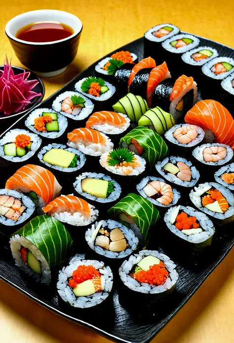 sushi rolls from the brand &quot;yobi do yobi&quot; are the perfect combination of fresh seafood, rice and original sauces. we o...