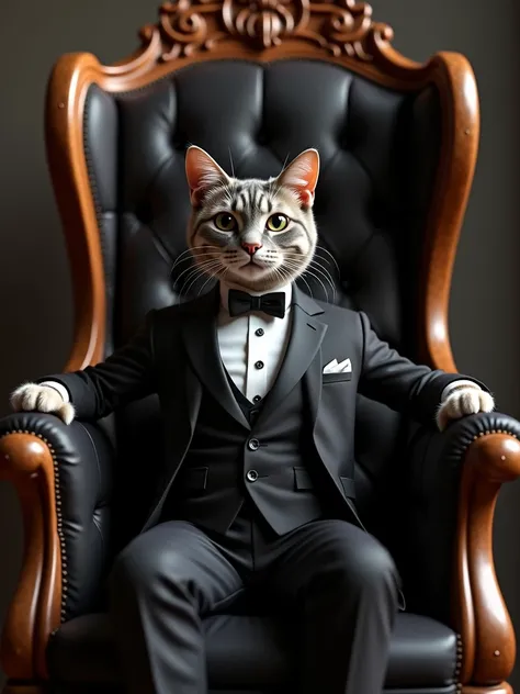 Dress your cat in a tuxedo、Sit in a heavy chair