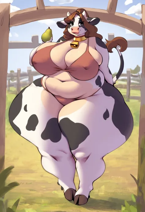 1female, female cow, bell necklace, chubby, pear body shaped, curvy, massyve ass, massive hips