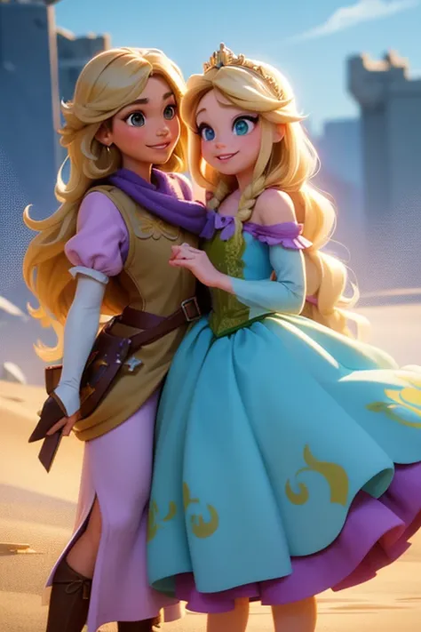 Disney Princess Rapunzel, wearing battle armor