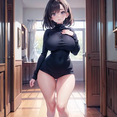 full body Waifu beautiful detailed eyes, beautiful detailed lips, extremely detailed eyes and face, longeyelashes, 1girl, sensual, young woman, sexy medium / large breasts, beautiful feminine face, nice sexy thighs, slim, sexy, erotic, beautiful clothes, p...