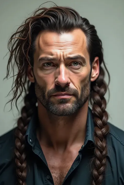 hugh jackman with braids