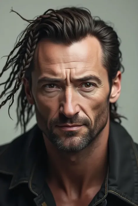 hugh jackman with braids