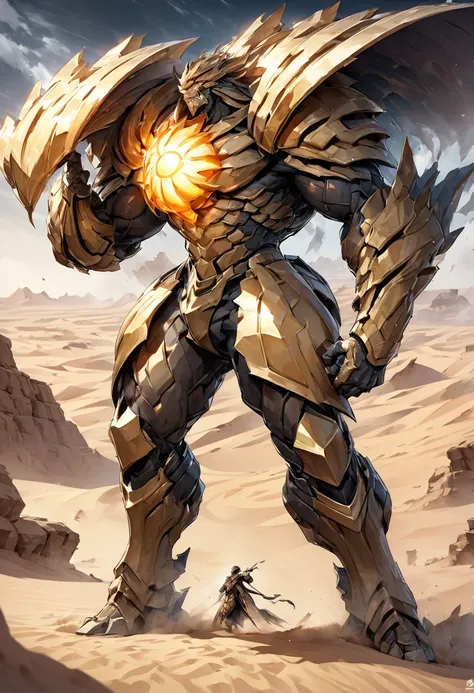 Arex, the Titan of the Desert: Arex is a colossal Titan who rules over vast plains of sand and stone. He has a rugged, rocky appearance, with dark brown skin, glowing golden eyes, and hair as black as night. Arex is an imposing and powerful entity, with co...