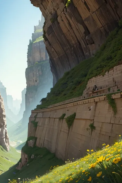 The Valley of the Kings is full of green, crests, beautiful soldiers, flowers bloom and birds sing, science fantasy, full color, best picture quality