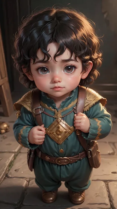 (cbzbb:1.25), portrait of cutest frodo baggins baby illustration, artstation, CGI_Animation,