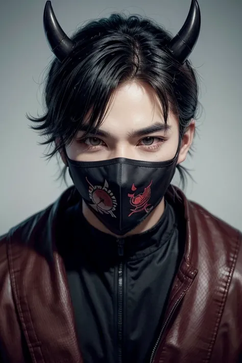 perfect face, men, ninja mascara, mask man, mascara samurai, anime, Mask onin, devil&#39;s mascara, man in black suit, black hair, crow mask